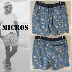 Micros Bananas Swim Trunks Large 7" inseam